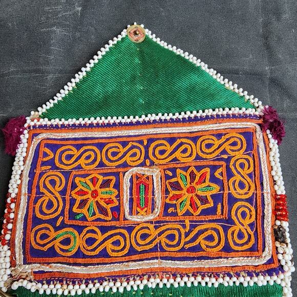 Kuchi Embroidered Pouch Wallet Central Asian Handmade Beaded Dual Pocket - Picture 4 of 8